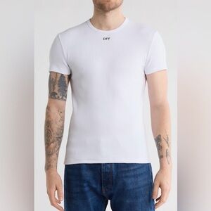 NWT Off-White Off Stamp Rib T-Shirt White XXL Tee SSENSE Slim Fit Mens